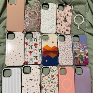 Assorted Floral & Patterned iPhone Cases - Pink, Green, White, Purple, Blue